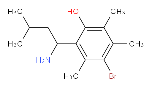 2-(1-amino-3-methylbutyl)-4-bromo-3,5,6-trimethylphenol
