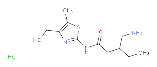 3-(aminomethyl)-N-(4-ethyl-5-methyl-1,3-thiazol-2-yl)pentanamide hydrochloride