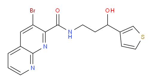 3-bromo-N-(3-hydroxy-3-(thiophen-3-yl)propyl)-1,8-naphthyridine-2-carboxamide