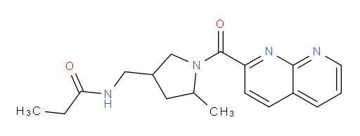 N-((5-methyl-1-(1,8-naphthyridine-2-carbonyl)pyrrolidin-3-yl)methyl)propionamide