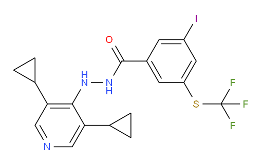 N'-(3,5-dicyclopropylpyridin-4-yl)-3-iodo-5-((trifluoromethyl)thio)benzohydrazide
