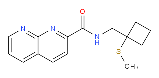 N-((1-(methylthio)cyclobutyl)methyl)-1,8-naphthyridine-2-carboxamide