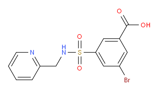 3-bromo-5-(N-(pyridin-2-ylmethyl)sulfamoyl)benzoic acid