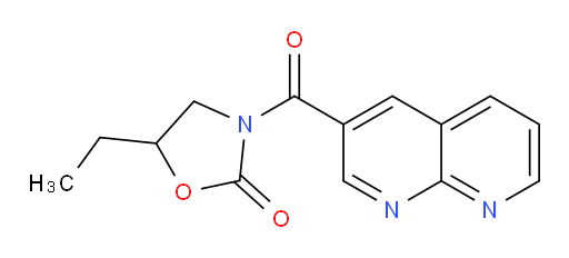 5-ethyl-3-(1,8-naphthyridine-3-carbonyl)oxazolidin-2-one