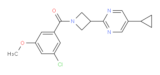 (3-chloro-5-methoxyphenyl)(3-(5-cyclopropylpyrimidin-2-yl)azetidin-1-yl)methanone