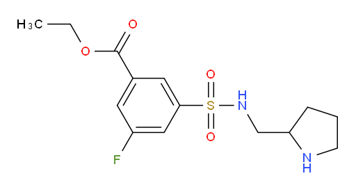 ethyl 3-fluoro-5-(N-(pyrrolidin-2-ylmethyl)sulfamoyl)benzoate