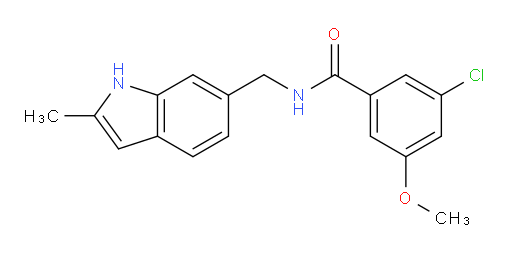 3-chloro-5-methoxy-N-((2-methyl-1H-indol-6-yl)methyl)benzamide