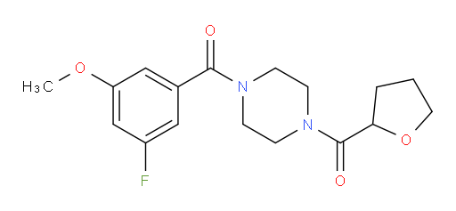 (4-(3-fluoro-5-methoxybenzoyl)piperazin-1-yl)(tetrahydrofuran-2-yl)methanone