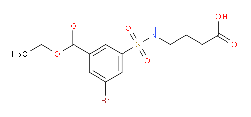 4-(3-bromo-5-(ethoxycarbonyl)phenylsulfonamido)butanoic acid