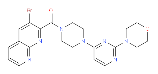 (3-bromo-1,8-naphthyridin-2-yl)(4-(2-morpholinopyrimidin-4-yl)piperazin-1-yl)methanone