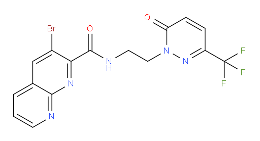 3-bromo-N-(2-(6-oxo-3-(trifluoromethyl)pyridazin-1(6H)-yl)ethyl)-1,8-naphthyridine-2-carboxamide