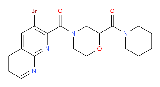 (3-bromo-1,8-naphthyridin-2-yl)(2-(piperidine-1-carbonyl)morpholino)methanone