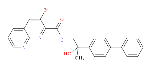 N-(2-([1,1'-biphenyl]-4-yl)-2-hydroxypropyl)-3-bromo-1,8-naphthyridine-2-carboxamide