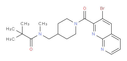 N-((1-(3-bromo-1,8-naphthyridine-2-carbonyl)piperidin-4-yl)methyl)-N-methylpivalamide