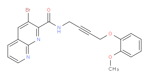3-bromo-N-(4-(2-methoxyphenoxy)but-2-yn-1-yl)-1,8-naphthyridine-2-carboxamide