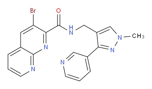 3-bromo-N-((1-methyl-3-(pyridin-3-yl)-1H-pyrazol-4-yl)methyl)-1,8-naphthyridine-2-carboxamide