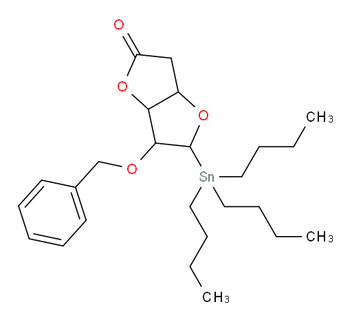 6-(benzyloxy)-5-(tributylstannyl)tetrahydrofuro[3,2-b]furan-2(5H)-one