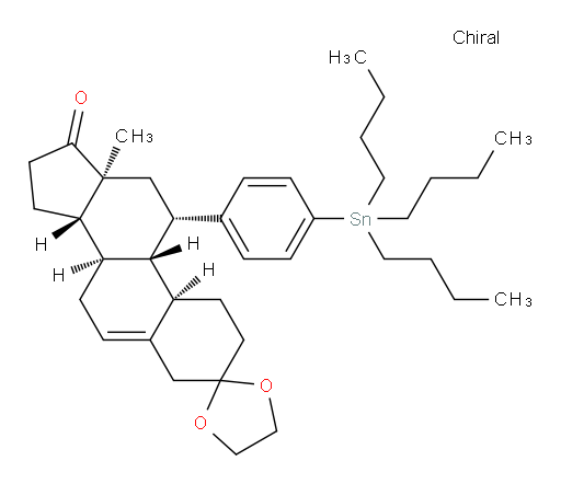(8R,9S,10R,11S,13S,14S)-13-methyl-11-(4-(tributylstannyl)phenyl)-1,4,7,8,9,10,11,12,13,14,15,16-dodecahydrospiro[cyclopenta[a]phenanthrene-3,2'-[1,3]dioxolan]-17(2H)-one