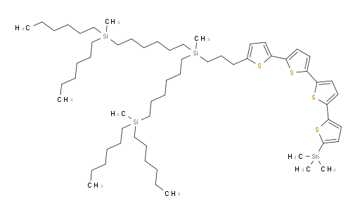 ((methyl(3-(5'''-(trimethylstannyl)-[2,2':5',2'':5'',2'''-quaterthiophen]-5-yl)propyl)silanediyl)bis(hexane-6,1-diyl))bis(dihexyl(methyl)silane)