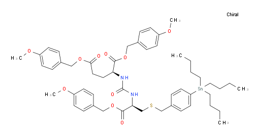 (S)-bis(4-methoxybenzyl) 2-(3-((R)-1-((4-methoxybenzyl)oxy)-1-oxo-3-((4-(tributylstannyl)benzyl)thio)propan-2-yl)ureido)pentanedioate