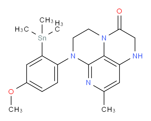 6-(4-methoxy-2-(trimethylstannyl)phenyl)-8-methyl-1,2,5,6-tetrahydro-1,3a,6,7-tetraazaphenalen-3(4H)-one