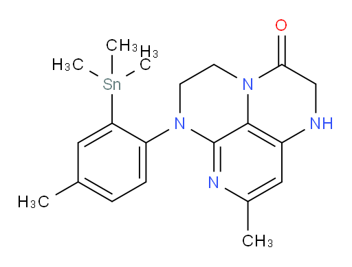 8-methyl-6-(4-methyl-2-(trimethylstannyl)phenyl)-1,2,5,6-tetrahydro-1,3a,6,7-tetraazaphenalen-3(4H)-one