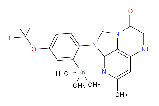 7-methyl-1-(4-(trifluoromethoxy)-2-(trimethylstannyl)phenyl)-4,5-dihydro-1H-1,2a,5,8-tetraazaacenaphthylen-3(2H)-one
