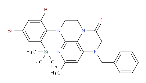 1-benzyl-6-(2,4-dibromo-6-(trimethylstannyl)phenyl)-8-methyl-1,2,5,6-tetrahydro-1,3a,6,7-tetraazaphenalen-3(4H)-one