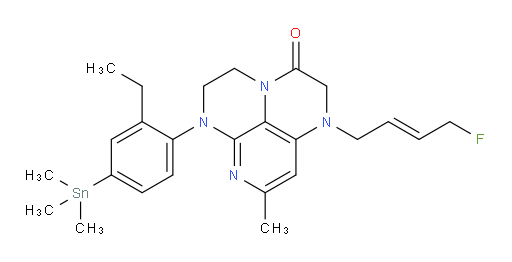 (E)-6-(2-ethyl-4-(trimethylstannyl)phenyl)-1-(4-fluorobut-2-en-1-yl)-8-methyl-1,2,5,6-tetrahydro-1,3a,6,7-tetraazaphenalen-3(4H)-one