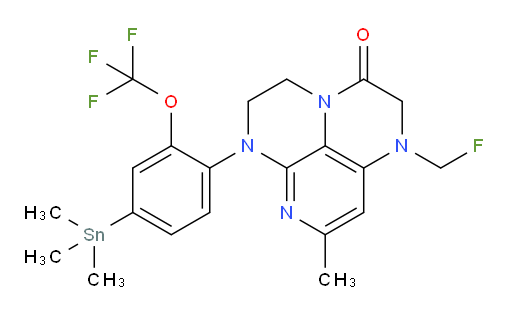 1-(fluoromethyl)-8-methyl-6-(2-(trifluoromethoxy)-4-(trimethylstannyl)phenyl)-1,2,5,6-tetrahydro-1,3a,6,7-tetraazaphenalen-3(4H)-one