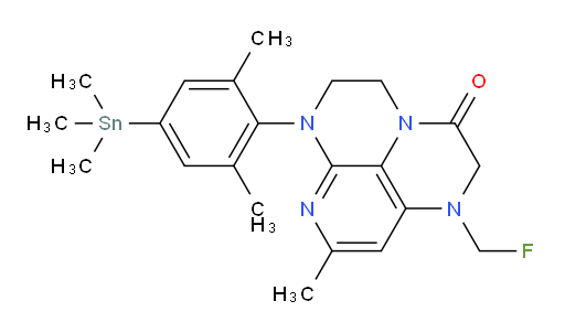 6-(2,6-dimethyl-4-(trimethylstannyl)phenyl)-1-(fluoromethyl)-8-methyl-1,2,5,6-tetrahydro-1,3a,6,7-tetraazaphenalen-3(4H)-one