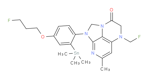 5-(fluoromethyl)-1-(4-(3-fluoropropoxy)-2-(trimethylstannyl)phenyl)-7-methyl-4,5-dihydro-1H-1,2a,5,8-tetraazaacenaphthylen-3(2H)-one