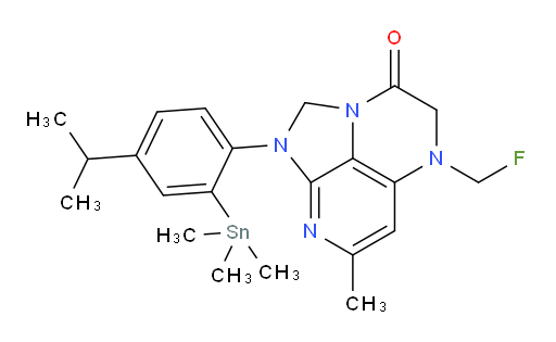 5-(fluoromethyl)-1-(4-isopropyl-2-(trimethylstannyl)phenyl)-7-methyl-4,5-dihydro-1H-1,2a,5,8-tetraazaacenaphthylen-3(2H)-one