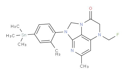 5-(fluoromethyl)-7-methyl-1-(2-methyl-4-(trimethylstannyl)phenyl)-4,5-dihydro-1H-1,2a,5,8-tetraazaacenaphthylen-3(2H)-one