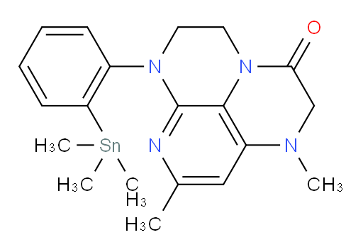 1,8-dimethyl-6-(2-(trimethylstannyl)phenyl)-1,2,5,6-tetrahydro-1,3a,6,7-tetraazaphenalen-3(4H)-one