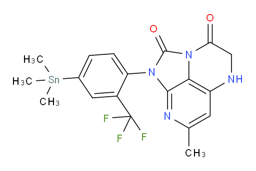 7-methyl-1-(2-(trifluoromethyl)-4-(trimethylstannyl)phenyl)-4,5-dihydro-1H-1,2a,5,8-tetraazaacenaphthylene-2,3-dione