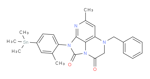 5-benzyl-7-methyl-1-(2-methyl-4-(trimethylstannyl)phenyl)-4,5-dihydro-1H-1,2a,5,8-tetraazaacenaphthylene-2,3-dione