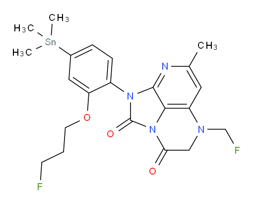 5-(fluoromethyl)-1-(2-(3-fluoropropoxy)-4-(trimethylstannyl)phenyl)-7-methyl-4,5-dihydro-1H-1,2a,5,8-tetraazaacenaphthylene-2,3-dione
