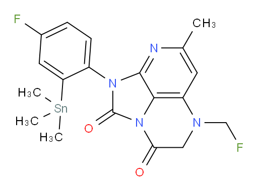 1-(4-fluoro-2-(trimethylstannyl)phenyl)-5-(fluoromethyl)-7-methyl-4,5-dihydro-1H-1,2a,5,8-tetraazaacenaphthylene-2,3-dione