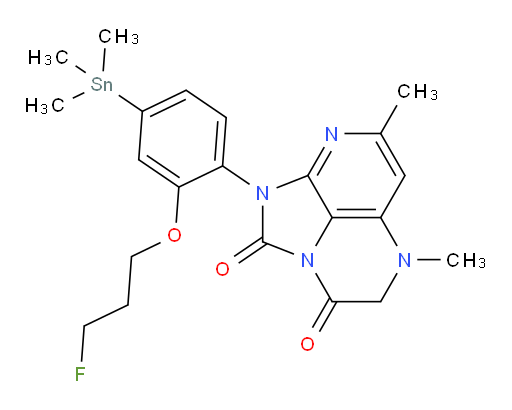 1-(2-(3-fluoropropoxy)-4-(trimethylstannyl)phenyl)-5,7-dimethyl-4,5-dihydro-1H-1,2a,5,8-tetraazaacenaphthylene-2,3-dione