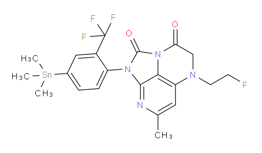 5-(2-fluoroethyl)-7-methyl-1-(2-(trifluoromethyl)-4-(trimethylstannyl)phenyl)-4,5-dihydro-1H-1,2a,5,8-tetraazaacenaphthylene-2,3-dione