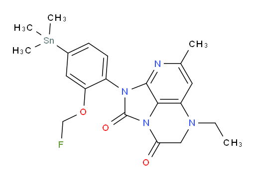 5-ethyl-1-(2-(fluoromethoxy)-4-(trimethylstannyl)phenyl)-7-methyl-4,5-dihydro-1H-1,2a,5,8-tetraazaacenaphthylene-2,3-dione