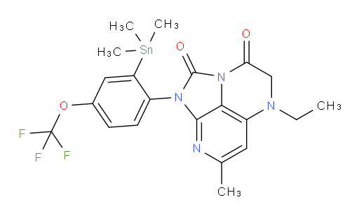 5-ethyl-7-methyl-1-(4-(trifluoromethoxy)-2-(trimethylstannyl)phenyl)-4,5-dihydro-1H-1,2a,5,8-tetraazaacenaphthylene-2,3-dione