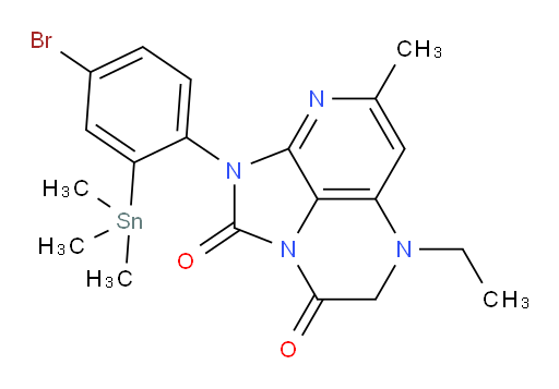 1-(4-bromo-2-(trimethylstannyl)phenyl)-5-ethyl-7-methyl-4,5-dihydro-1H-1,2a,5,8-tetraazaacenaphthylene-2,3-dione