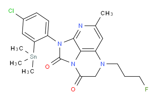 1-(4-chloro-2-(trimethylstannyl)phenyl)-5-(3-fluoropropyl)-7-methyl-4,5-dihydro-1H-1,2a,5,8-tetraazaacenaphthylene-2,3-dione