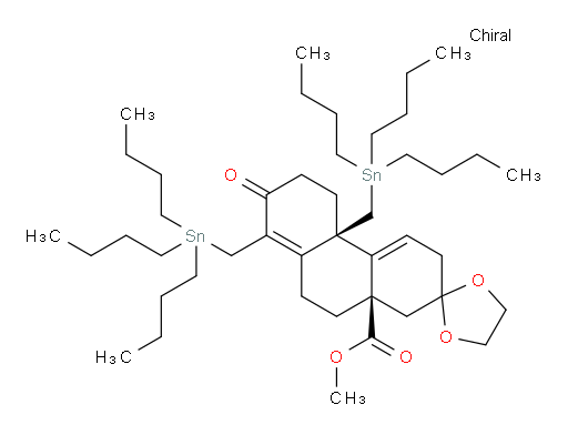 (4b'R,10a'R)-methyl 7'-oxo-4b',8'-bis((tributylstannyl)methyl)-3',4b',5',6',7',9',10',10a'-octahydro-1'H-spiro[[1,3]dioxolane-2,2'-phenanthrene]-10a'-carboxylate
