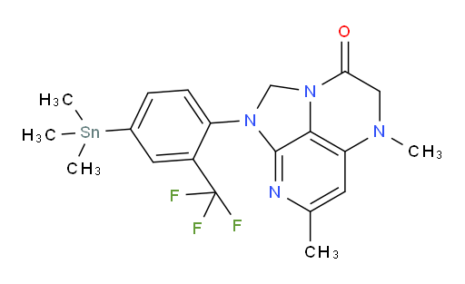 5,7-dimethyl-1-(2-(trifluoromethyl)-4-(trimethylstannyl)phenyl)-4,5-dihydro-1H-1,2a,5,8-tetraazaacenaphthylen-3(2H)-one