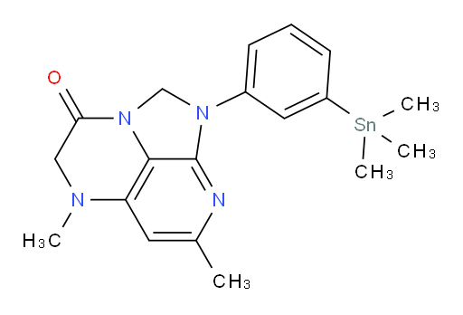 5,7-dimethyl-1-(3-(trimethylstannyl)phenyl)-4,5-dihydro-1H-1,2a,5,8-tetraazaacenaphthylen-3(2H)-one