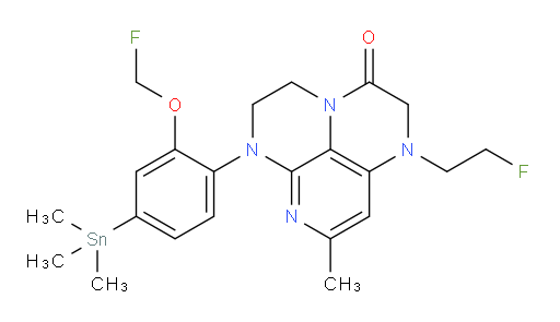 1-(2-fluoroethyl)-6-(2-(fluoromethoxy)-4-(trimethylstannyl)phenyl)-8-methyl-1,2,5,6-tetrahydro-1,3a,6,7-tetraazaphenalen-3(4H)-one