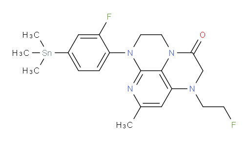 6-(2-fluoro-4-(trimethylstannyl)phenyl)-1-(2-fluoroethyl)-8-methyl-1,2,5,6-tetrahydro-1,3a,6,7-tetraazaphenalen-3(4H)-one